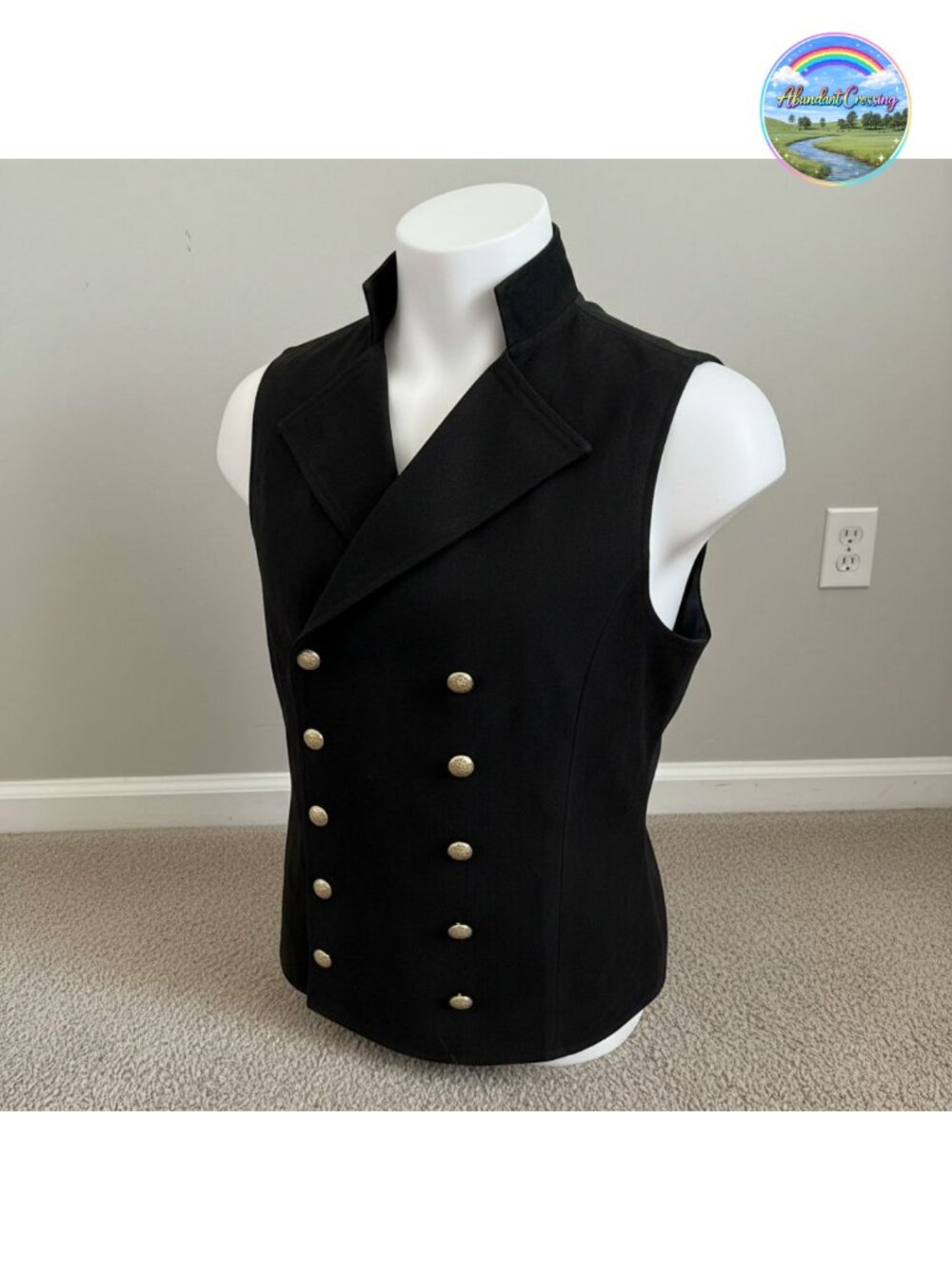 Mens Double Breasted Faux Suede Dress Vest Gothic Steampunk